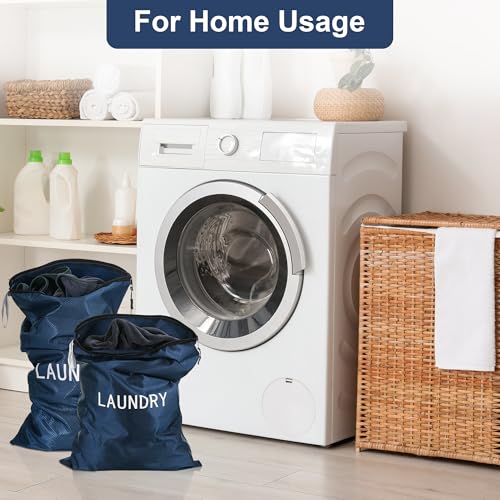 4Pcs Travel Laundry Bags, Dirty Clothes Travel Bag, Waterproof Wet Bags with Zips, Reusable Wet Dry Bag for Swimming Yoga Dance Clothes (Blue) - color: Blue