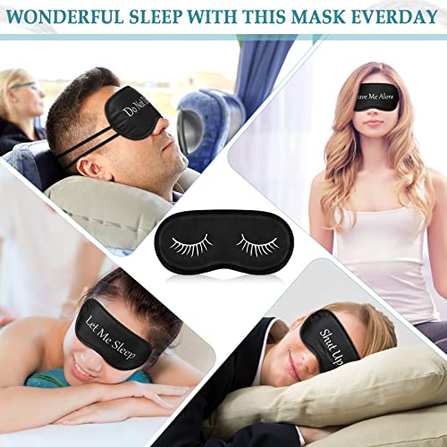 Eurzom 20 Pieces Funny Sleeping Eye Mask Bulk with Adjustable Strap Sleep Blackout Eye Mask for Night Blindfold Cover for Spa Women Men Adult Pajama Party Favors(Black) - color: Black