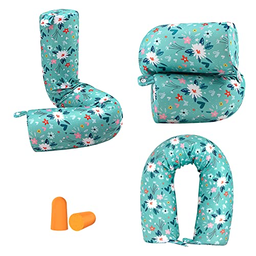 bvya Twist Memory Foam Travel Pillow for Neck, Chin, Lumbar and Leg Support-for Travling on Airplane, Train, Bus or at Home-Adjustable, Bendable Roll Pillow with Washable Cover - color: G