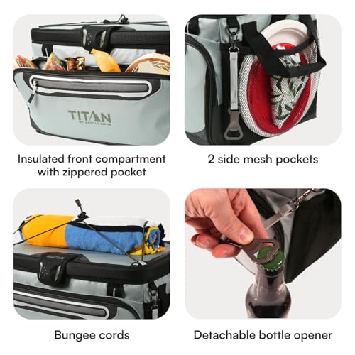 Titan by Arctic Zone Deep Freeze Cooler - Zipperless Hardbody Cooler - Deep Freeze Insulation, HardBody Liner, and SmartShelf - color: Seagrass, size: 48 Can