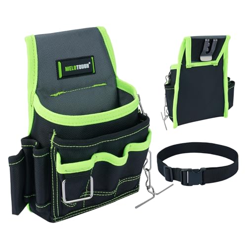 MELOTOUGH Electrician Tool Pouch Tool Belt Pouches Multiple Pockets Tool Organizer for Technician, Maintenance, HVAC - color: Lime, size: Small Electrician Pouch