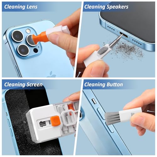 Keyboard Cleaning Kit Laptop Cleaner, All-in-1 Computer Screen Cleaning Brush Tool, Multi-Function PC Accessories Electronic Cleaner Kit Spray for iPhone iPad Macbook Earbud Camera Monitor with Patent - color: White