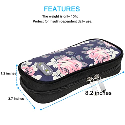 YOUSHARES Insulin Cooler Travel Case - Portable Refrigerated Medicine Case for Insulin Pen, Medication and Diabetic Supplies with 2 TSA Approved Ice Pack - color: Roses