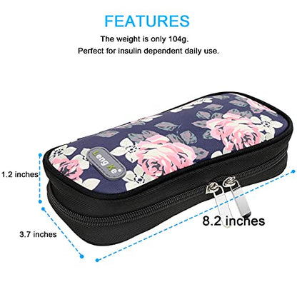 YOUSHARES Insulin Cooler Travel Case - Portable Refrigerated Medicine Case for Insulin Pen, Medication and Diabetic Supplies with 2 TSA Approved Ice Pack - color: Roses
