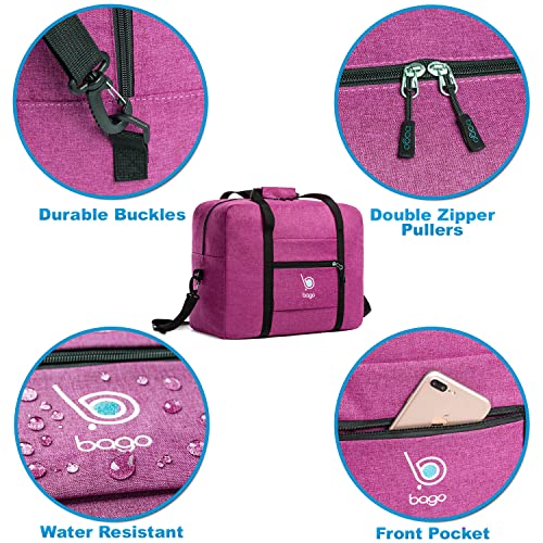 Bago Foldable Duffle Bag - Personal Item & Small Carry On for Air Travel - Fits 18x14x8 inches, Ideal for Spirit & Frontier Airlines - color: SnowPink