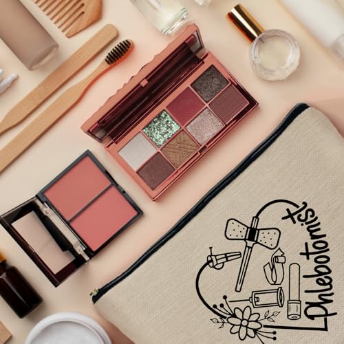 Phlebotomist Gifts,Nurse Phlebotomist Makeup Bag for Women, Future Nurse Gifts Supplies Cosmetic Bag Travel Toiletry Bag for Women, Stethoscope Medical Zipper Makeup Pouch - color: Phlebotomist