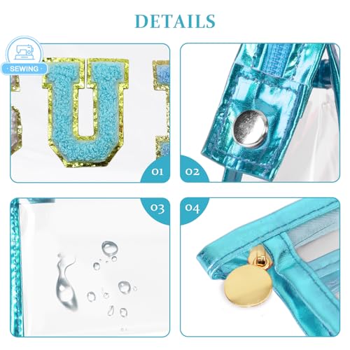 COSHAYSOO Sunscreen Bag Clear Makeup Toiletry Pouch Beach Vacation Essentials for Women Teen Girls Trip Gifts Summer Pool Travel Must Have Accessories Waterproof Stuff - color: Blue-SUN