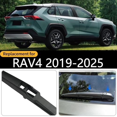 Rear Wiper Blade Assembly, Back Windshield Wiper Blades Arm Accessories Replacement for Toyota RAV4 2019-2025, Rear Wiper Blade and Arm Set for 2019 2020 2021 2022 2023 2024 2025 - size: For Toyota RAV4 2019-2023
