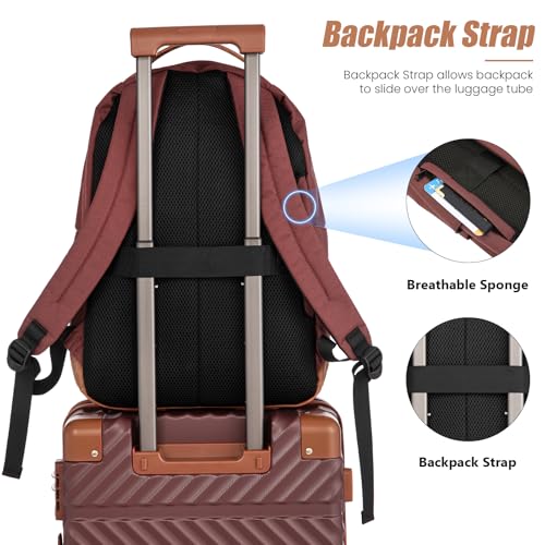 Cosbarn Carry On Luggage 22x14x9 Airline Approved, Hardside 20 Inch Carry on Suitcases with Wheels, Hard Shell ABS Lightweight Carry on Luggage Set, Travel Suitcase Set with TSA Lock, Burgundy - color: Burgundy, size: 3 Piece Sets (20/BP/TB)