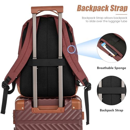 Cosbarn Carry On Luggage 22x14x9 Airline Approved, Hardside 20 Inch Carry on Suitcases with Wheels, Hard Shell ABS Lightweight Carry on Luggage Set, Travel Suitcase Set with TSA Lock, Burgundy - color: Burgundy, size: 3 Piece Sets (20/BP/TB)
