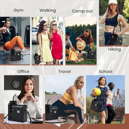 Outdoor Portable Crossbody Water Cup Purse Bag Water Bottle Carrier Bag with Phone Pocket Tumbler Carrier with Strap - color: Black