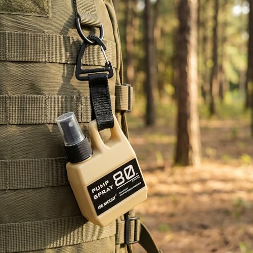 Camping Mini Spray Bottles with Hanging Buckle - 4 Pcs 80ml Refillable Dispenser Bottle with Molle Clip Strap for backpacks