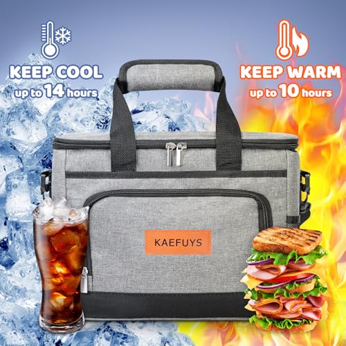 Insulated Cooler Bag for Men Women, 15L Soft Cooler Bag with Adjustable Shoulder Strap, Leakproof for Work, Camping, Travel, Picnic