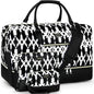 ITIEZY Weekender Overnight Bag for Women - Large Travel Duffel Bag with Shoe Compartment, Gym Duffel Bag Hospital Bag Carry On Tote Bags for Airplanes with Crossbody Bag Toiletry Bag 3Pcs Set - color: 8b-Black