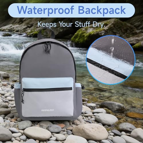 Lightweight Hiking Bag 16L Waterproof,Foldable Backpack for Hiking Essentials,Packable Back pack for Cycling Gym,Grey - color: Grey