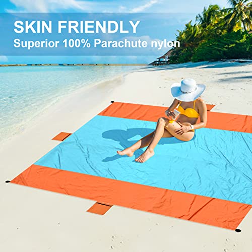 ACH Beach Blanket Waterproof Sandproof Extra Large Beach Mat Oversized 120"×108" Portable Lightweight Outdoor Family Mat for Indoor Outside Picnic Camping Hiking Travel
