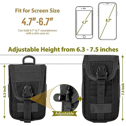 SOWHUP Tactical Molle Pouch Cell Phone Pouch Holster Small Utility EDC Pouch Gadget Organizer Bag - color: Black2