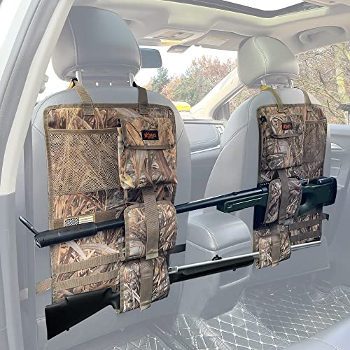 MYDAYS 2 Pack Tactical Seat Back & Front Seat Gun Organizer with Molle Panel Vehicle Gun Holders for Hunting Rifles & Shotguns (Camo) - color: Camo