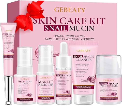 Skin Care Sets for Women,Gentle 6PCS Skincare Set with Korean Snail Secretion Filtrate,Anti Aging & Hydrating Repair Soothe Moisturize for Dull Skin & Fine Lines,Self Face Skin Care Birthday Gift - size: 6 PCS SET