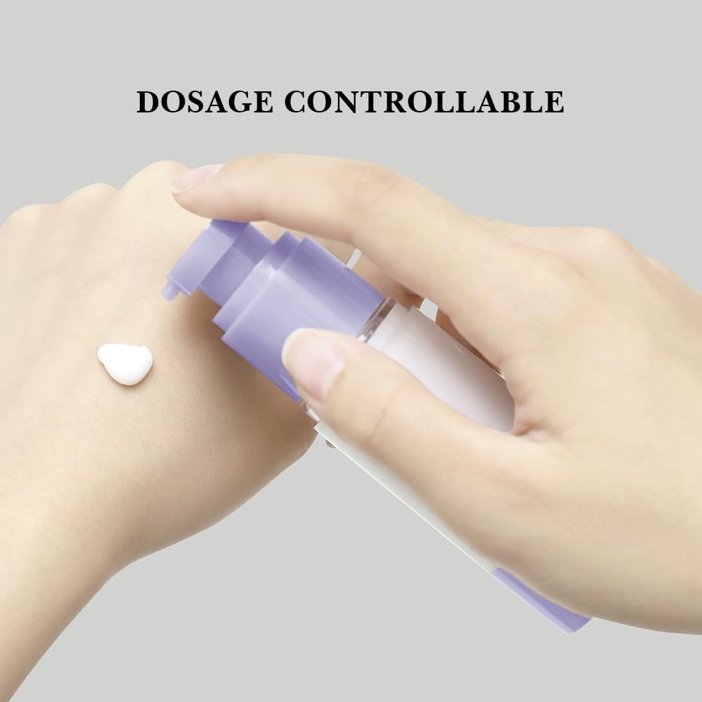 1oz 30ml Airless Pump Bottles, Refillable Leak Proof Travel Pump Bottle Toiletry Cosmetic Skincare Containers for Lotion Toner Gel Foundation (3 Pieces) - color: Green Blue Purple