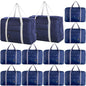 Travel Bag 12 Packes Carry on Luggage Foldable Duffel Bag Sports Gym Bag Weekender Overnight Bag Water Resistant Nylon Travel Duffel for Men Women (Blue 12PCS) - color: Blue 12