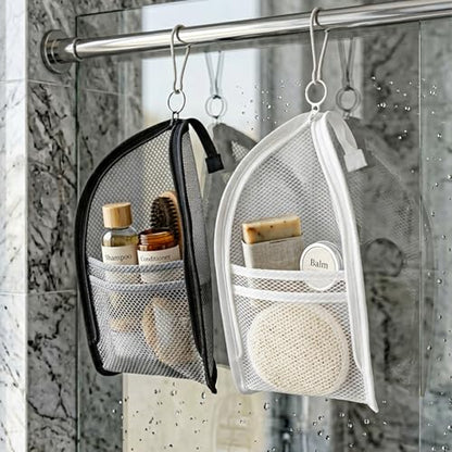 2Pcs Standing Toiletry Bag, Upright Travel Toiletry Bag Waterproof Portable Makeup Cosmetic Bag, Translucent Mesh Travel Bag for Toiletries, Standing Makeup Bag