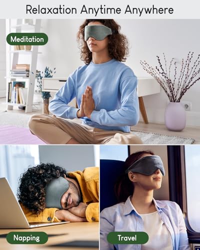 Sivio Weighted Eye Mask for Sleeping, Cooling & Cozy Reversible Blackout Sleep Mask for Women & Men, Microwave Freezable Heavy Blindfold for Airplane, Travel, Meditation, 0.55lb, Grey - color: Grey
