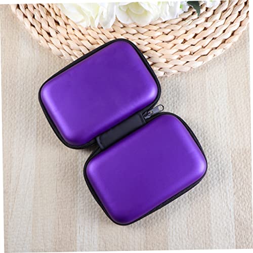 Eva Earphones Case Cable Storage Compact Travel Organizer Pouch Cable Organizer Case - color: Purple
