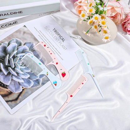 Giantree 4Pcs Baby Hair Comb, Kids Hairs Brush Set for Girls Boys, Cute Hair Comb Set Toddler Hairs Comb, Mini Comb Rat Tail Hairs Styling for Toddler Child's Hair Travel Hair Brush(Style B) - color: Style B