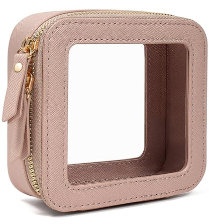 LETGO Clear Makeup Bags - TSA Approved Toiletry Bags with Zipper, Makeup Organizer for Carry-on Travel Essentials, Cosmetic Bags for Women & Men (Mini Nude) - color: Nude, style: Mini