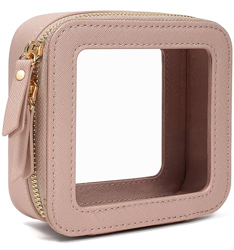 LETGO Clear Makeup Bags - TSA Approved Toiletry Bags with Zipper, Makeup Organizer for Carry-on Travel Essentials, Cosmetic Bags for Women & Men (Mini Nude) - color: Nude, style: Mini