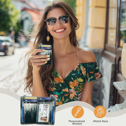 Yonlevres Credit Card Holder Slim Wallet, Forest RFID Wallet Women Front Pocket Small Card Holder, Travel Cute Funny Thin Card Case ID Window PU Leather RFID Blocking Card Organizer Gifts Girls Ladies - color: Forest