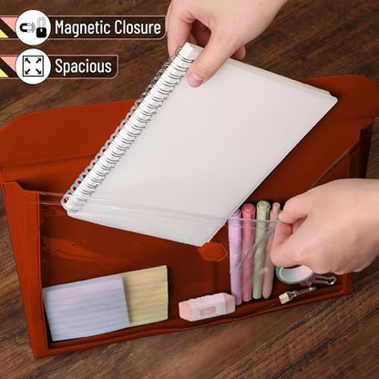 Mr. Pen Red Plastic File Folders - Letter Size, Clear, Office Document Filing Folders - color: Red
