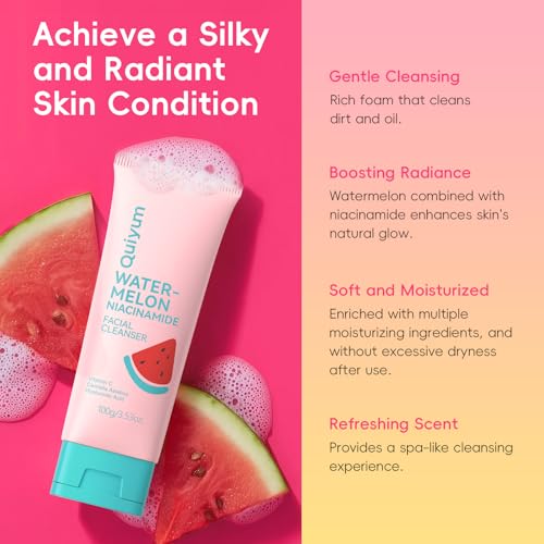 QUIYUM Watermelon & Niacinamide Skincare Set, 3pc Glow Facial Kit for Teens | 3-in-1 Daily Routine: Cleanser, Toner, Serum; Glow Up Formula with Niacinamide; Aesthetic Gift for Teenage Girls & Beginners - size: 3 Pieces