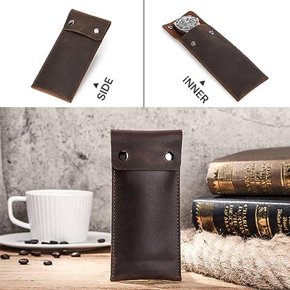 Personalized Custom Genuine Leather Watch Case,Simple Watch Bracelet Storage Bag,Portable Travel Watch Pouch (01 Coffee) - color: 01 Coffee