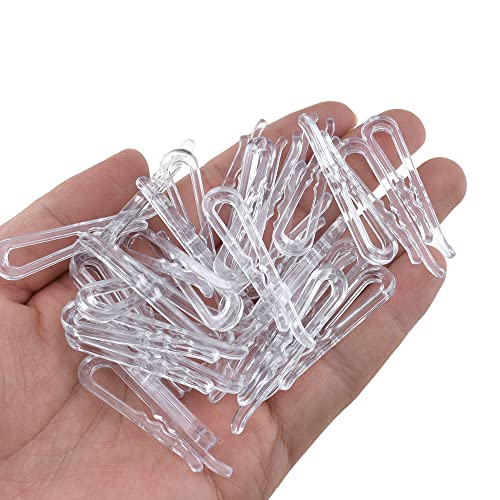 HAHIYO 1.8inch/45mm 170Pcs Clear Plastic U Shape Alligator Clip, Clothespin Fabric Clip Garment Shirt Folding Clip with Teeth for Sewing Room Folding Sock Tie Pant Securing Fabric to Comic Book Board - size: Clear - 1.8 inches - 170 Count - With Teeth