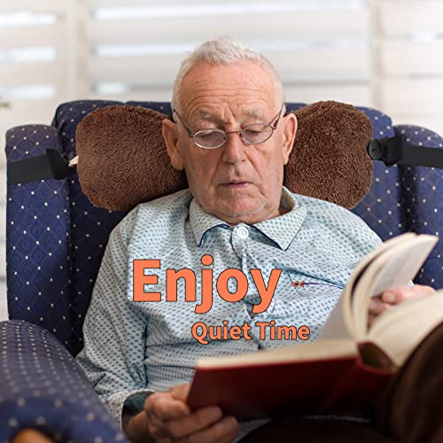 Couch Neck Pillows Adjustable Cotton Headrest Pillows for Recliner Chairs, Pain Relief Neck Support Pillow for Travel Home Sofa Armchair with Zipper Cover(Dark Brown) - color: Dark Brown