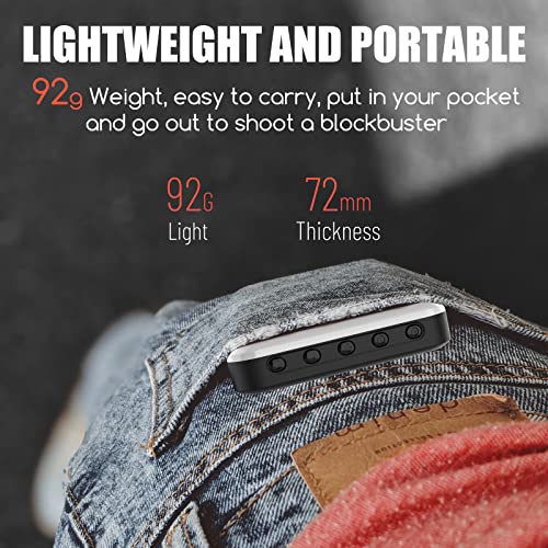 Selfie Light - BANSINE USB-Rechargeable LED Phone Light - Portable Photo Light with 97+ CRI, Up to 6500K Color Temperature for Selfie, Zoom Conference, Video, Makeup and Live Stream - color: Black