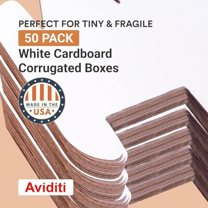 BOX USA Mailer Boxes Small 4"L x 3"W x 2"H 50-Pack - Corrugated Cardboard Box for Shipping, Moving, Mailing, Packing, Packaging and Storage - size: 4x3x2 Cost Saver
