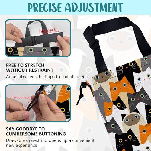 Car Trash Bag Cute Cartoon Cats Leak-Proof Waterproof Car Garbage Bag with Drawstring Foldable Canvas Trash Bin with Adjustable Buckle for Car Accessories, Travelling, Camping - color: Cute Cartoon Cats