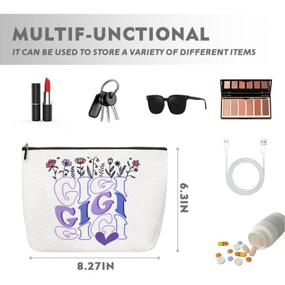 Mimi Gigi Makeup Cosmetics Bags Gifts for Grandma Nana Travel Toiletry Bag from Granddaughter Grandson Nana Granny Makeup Pouch Grandma Grandmother Birthday Small Canvas Storage Bag Gifts - color: Gigi