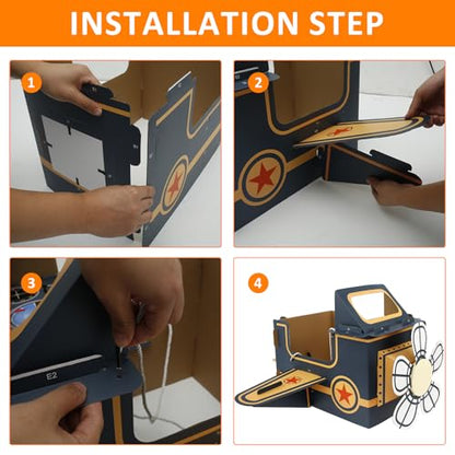Wearable Cardboard Airplane Toy, Portable Wearing Airplane Glider, Cardboard Airplane Costume, Cardboard Making Toy Playset Paper Airplane, DIY Airplane Birthday Decorations