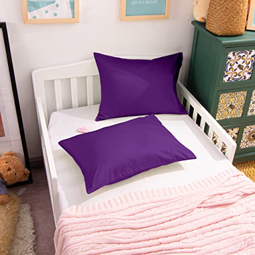 NTBAY Egyptian Cotton Toddler Pillowcases - Set of 2 - Travel Pillow Cases - 500 Thread Count Cotton 13x18 Pillow Covers - Envelope Closure Nursery Pillowcases, 13x18 Inches, Purple - color: Purple