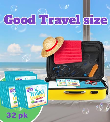 TidyFriend Sink Travel Laundry Detergent 10 ml, 32 Pack Effective Travel Detergent Packets for Sink Washing, Lightweight Must Haves Laundry Essentials - size: 32 Pack