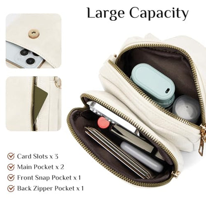 Fashion Small Crossbody Bags for Women Trendy Designer Cell Phone Purses Wallets with Card Holder Anti Theft Travel - color: White