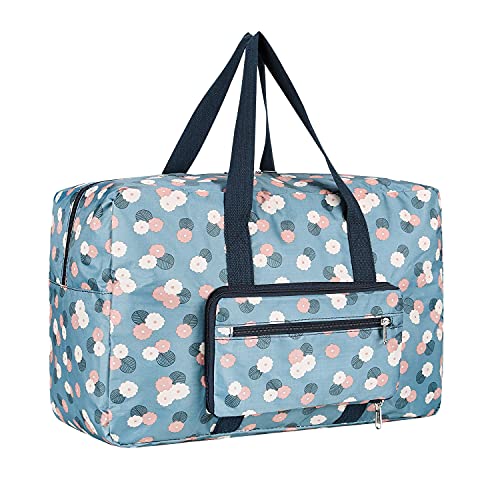 F.FETIVIN Weekender Bag Carry On Travel Duffle Medium Overnight Bag for Women(BLUE) - color: BLUE