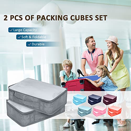 Packing Cubes Set, 2 Pcs Packing Organizers Set for Suitcases (Grey) - color: Grey