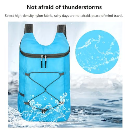 levayhill 16L Foldable Hiking Backpack,Small Packable Daypack, Blue | Lightweight ,Outdoor Collapsible Rucksack,Ultralight Folding Back Pack, Water Repellent, Men Women Travel Gym, Easy Carry-on - color: Blue
