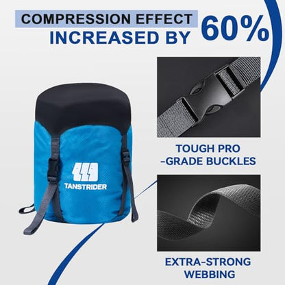 Compression Stuff Sack, Sleeping Bag Stuff Sack - Blue 16L/20L/29L Water Resistant Ultralight Lightweight Nylon Space Saving Storage Sack for Camping Hiking Travel Outdoor Backpacking - color: S-Blue