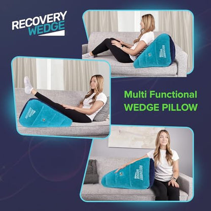 Leg Elevation Pillow by Recovery Wedge, Inflatable Wedge Pillow for Sleeping and Post-Surgical, Improve Circulation and Reduce Swelling, Speed Injury Recovery. (Large triangle) - size: Large Triangle